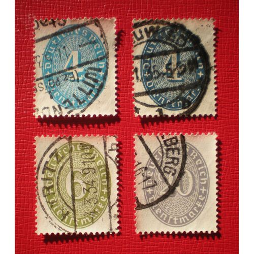 Lot De 4 Timbres De Service Oblitérés - Allemagne - République De Weimar - Deutsches Reich - Année 1929