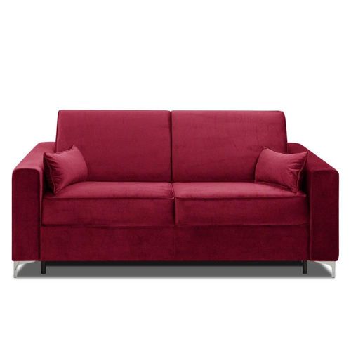 Canapé Convertible Express Jackson 120cm Sommier Lattes Polyuréthane Rouge Matelas 16 Cm