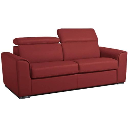 Canapé Convertible Express Imola Couchage 120 Cm Matelas 18cm Velours Rouge