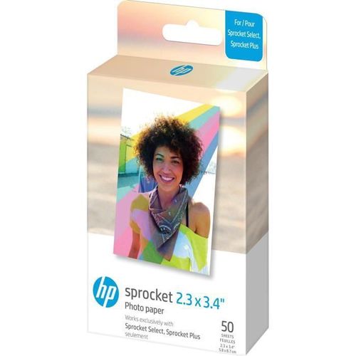 HP Sprocket Select 2.3x3.4 - Papier Photo ZINK 5.8x8.7cm - Pack de 50 feuilles - Finition glacée