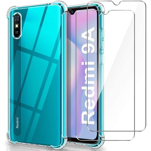 Coque Silicone Transparente Angles Renforces + 2 Verres Trempes Pour Xiaomi Redmi 9a Little Boutik®