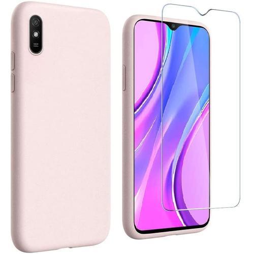 Coque Silicone Tpu Rose + Verre Trempe Pour Xiaomi Redmi 9a Little Boutik?