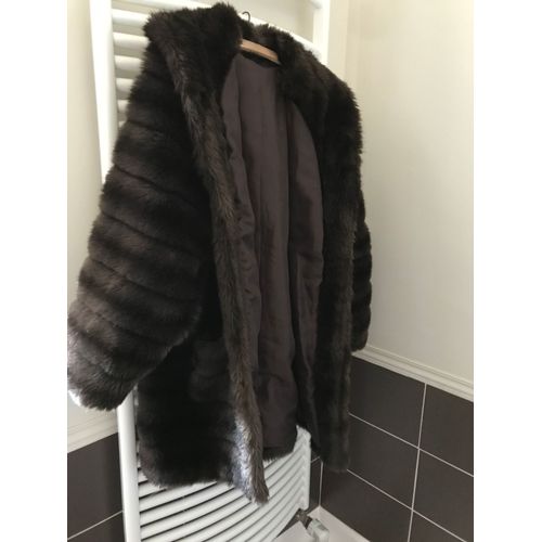 Manteau Femme Fausse Fourrure Marron Créations Jacques Ségal Paris Taille 40
