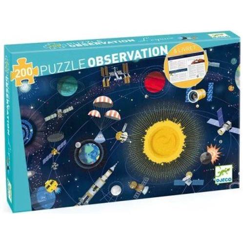 Puzzle D Obervation : Espace : Fusee Systheme Solaire Satellite Planete 200 Pieces - Jeu Eductif Enfant