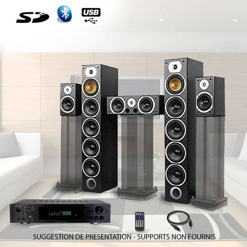 Ensemble Home-cinéma Hifi 1240W + ampli 360W V9B-BK+ATM8000BT + CABLE