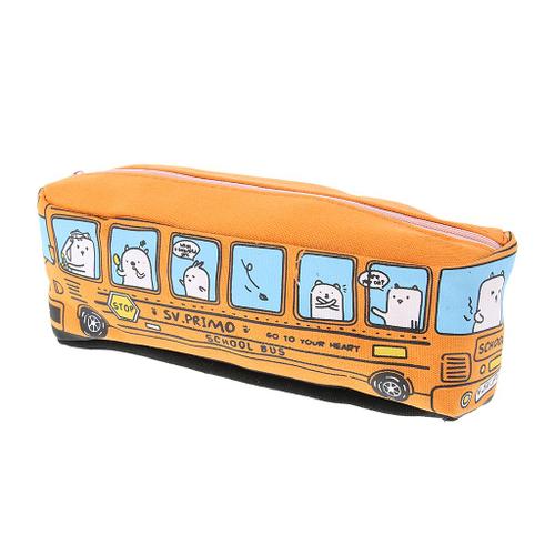 creative bus crayon sac porte-stylo organisateur de stockage de papeterie orange