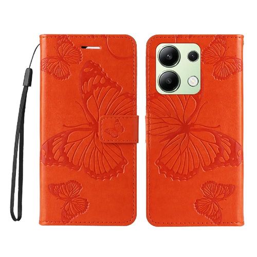 Tongez Étui Pour Xiaomi Redmi Note 13 4g Flip Kickband Avec Support De Fente Pour Carte Couverture Antichoc Couverture Magnétique Cuir Pu - Couleur Orange