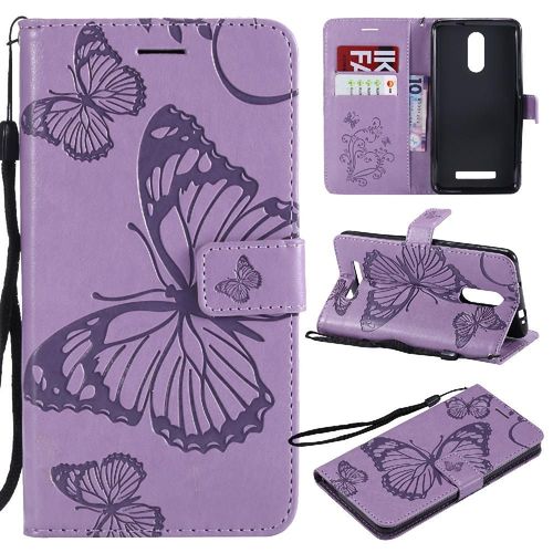 Tongez Étui Pour Xiaomi Redmi Note 3 Couverture Antichoc Avec Support De Fente Pour Carte Cuir Pu Couverture Magnétique Flip Kickband - Violet
