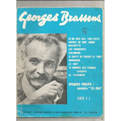 Georges Brassens Album Numéro 4 Piano Chant Et Accords Guitare