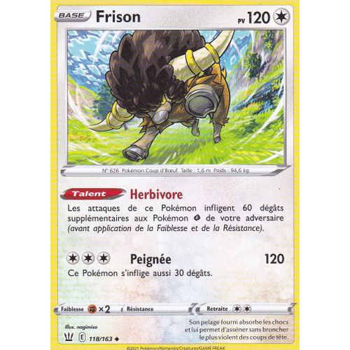 Carte Pokemon - Frison - 118/163 - Épée Et Bouclier 5 - Styles De Combat - Eb5 - Vf