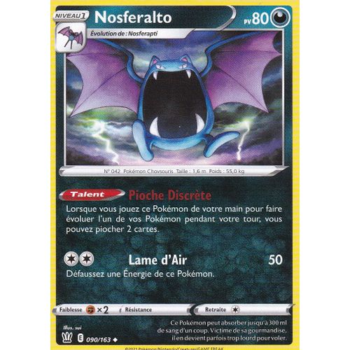 Carte Pokemon - Nosferalto - 090/163 - Épée Et Bouclier 5 - Styles De Combat - Eb5 - Vf