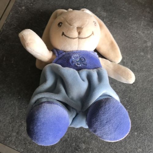 Doudou Lapin Nounours Bleu