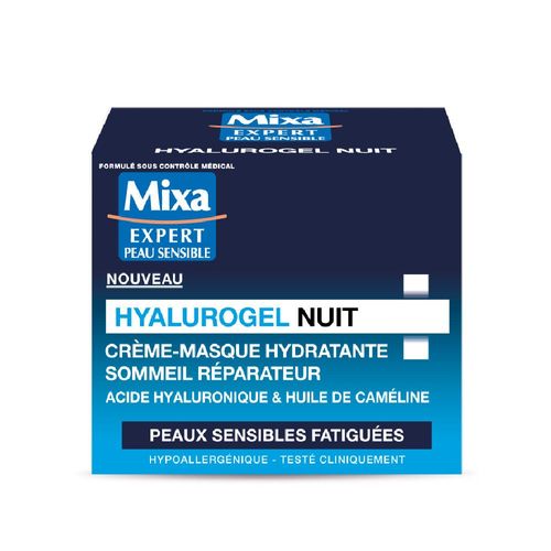 Crème Masque Hydratante Hyalurogel Nuit Mixa 