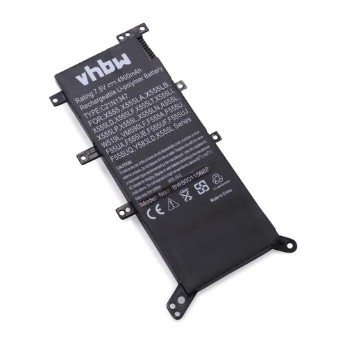 vhbw Batterie compatible avec Asus VivoBook X555LA-XX053D, X555LA-XX092D, X555LA-XX092H, X555LA-XX145D laptop (4900mAh, 7,5V, Li-polymère)