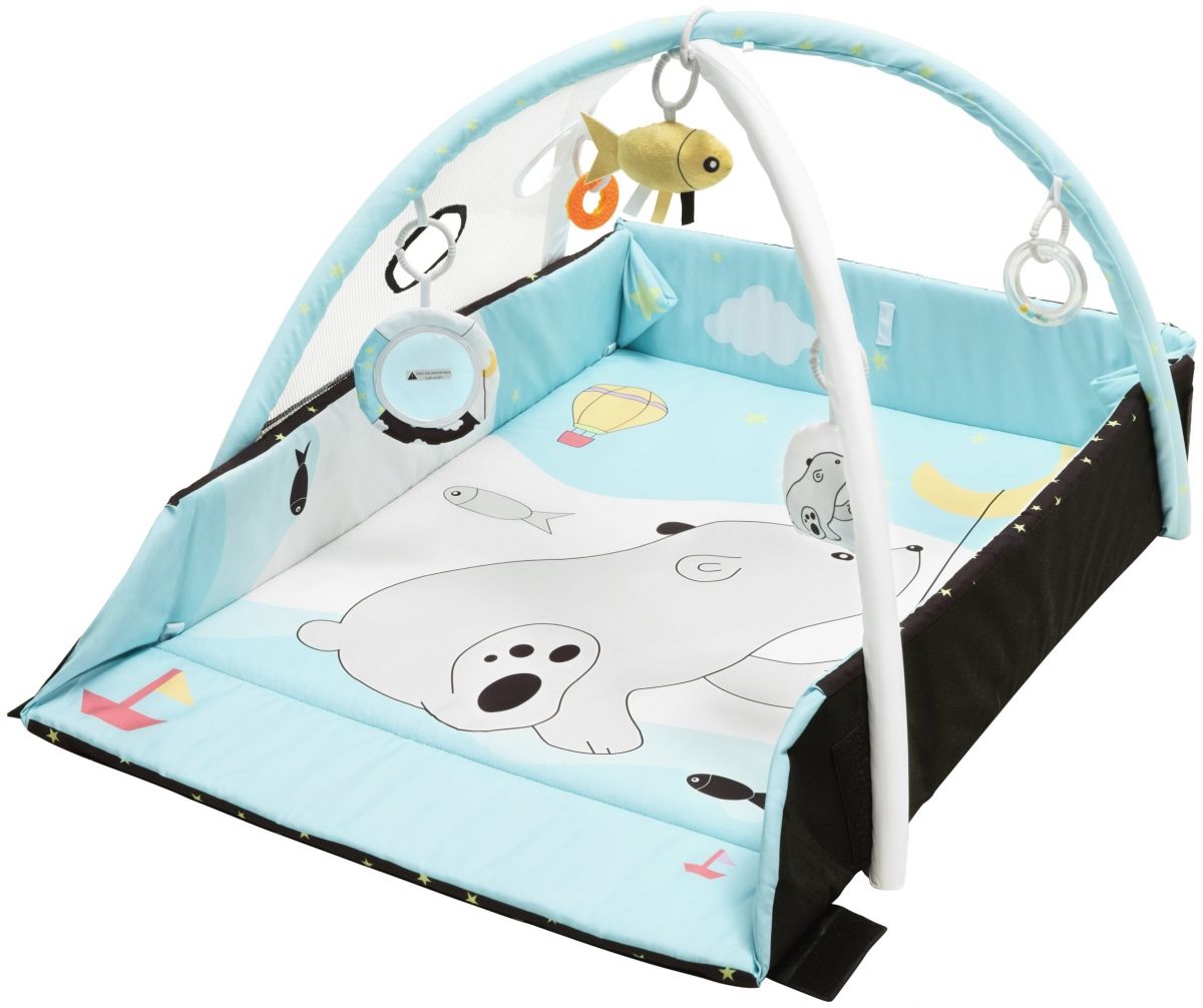 Moby System Tapis D Eveil Developpement Sensoriel Pour Bebe Parc Bebe Avec Accessoires Anneaux De Dentition Jouets Balles Rakuten