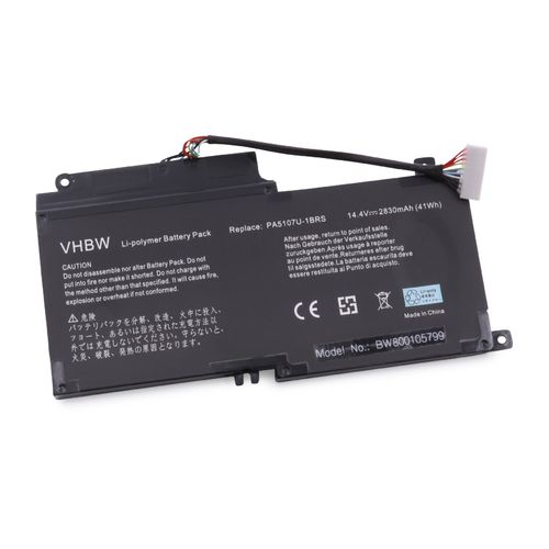 vhbw batterie compatible avec Toshiba Satellite P50t-A, P50t-A01C, P55-A5200, P55-A53, S50D-A, S55-A5200 laptop (2500mAh, 14,4V, Li-Ion)
