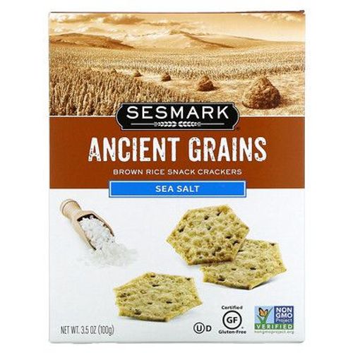 Sesmark Ancient Grains, Biscuit De Riz Brun, Sel De Mer, 100 G