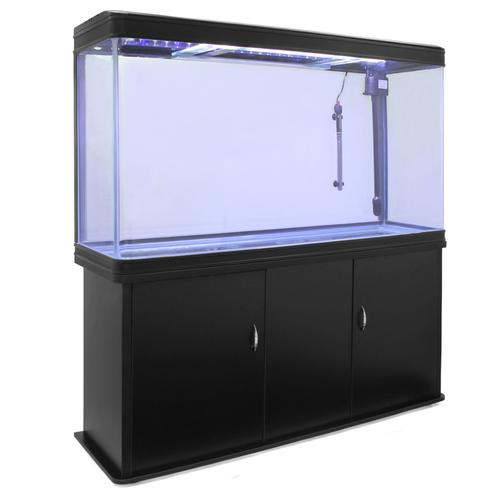 Monstershop ¿ Aquarium À Bords Noir De 300 Litres, Meuble De Support Noir, D¿Une Dimension Totale De 143,5 Cm De Haut X 120,5 Cm De Large X 39 Cm De Profondeur