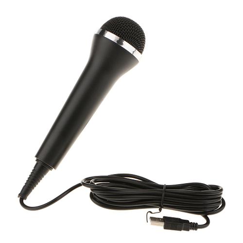 Microphone Filaire Usb Pour Jeu De Chant Karaoké Ps4 Ps3 Noir