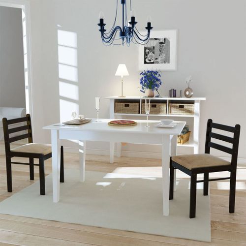 Vidaxl Chaises De Salle À Manger 2 Pcs Marron Hévéa Solide Et Velours