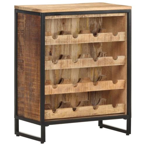 Vidaxl Armoire À Vin 62x33x78,5 Cm Bois De Manguier Brut