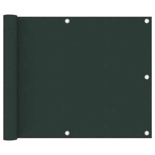 Vidaxl Écran De Balcon Vert Foncé 75x500 Cm Tissu Oxford