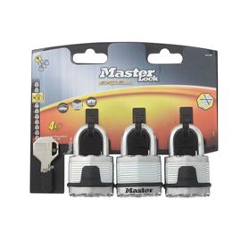 Lot de 3 cadenas à clé - acier laminé - 45mm de large - anse 24mm MASTER LOCK