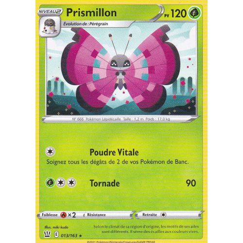Carte Pokemon - Prismillon - 013/163 - Rare - Épée Et Bouclier 5 - Styles De Combat - Eb5 - Vf