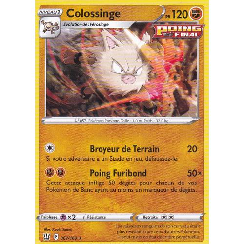 Carte Pokemon - Colossinge - 067/163 - Rare - Épée Et Bouclier 5 - Styles De Combat - Eb5 - Vf