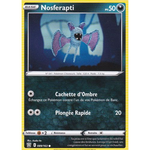 Carte Pokemon - Nosferapti - 089/163 - Épée Et Bouclier 5 - Styles De Combat - Eb5 - Vf