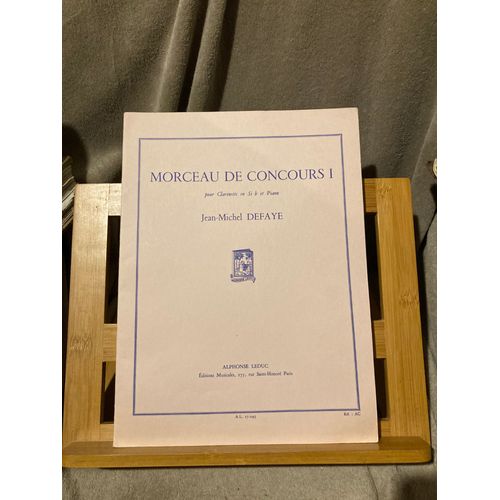 Jean-Michel Defaye Morceau De Concours I Partition Clarinette Et Piano Ed. Leduc