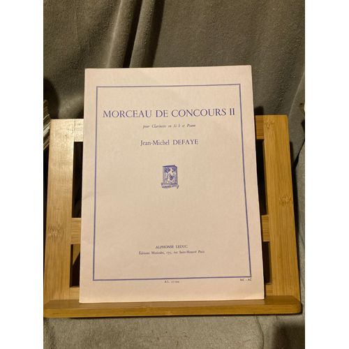 Jean-Michel Defaye Morceau De Concours Ii Partition Clarinette Et Piano Ed Leduc