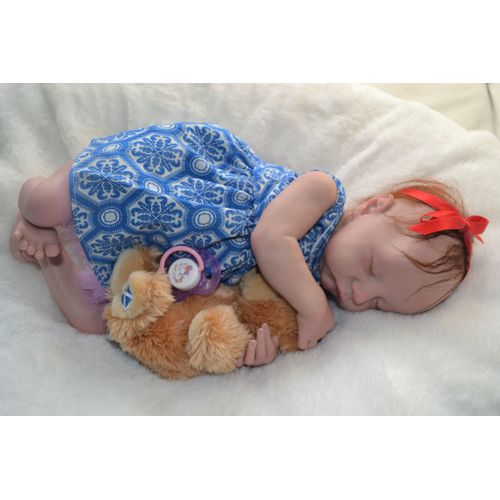 Bébé Reborn Alicia Bébé Réaliste Yeux Fermés Full Vinyle Silicone 49 Cm Comme Un Vrai Bébé 2,6kg Nouveau Né Fille Garçon Poupée Poupon Jouet Enfant Collectionneuse