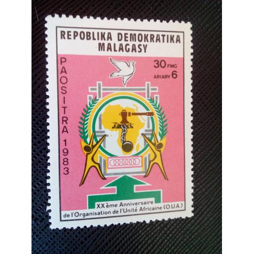 Timbre Madagascar Yt 691 Organisation Africaine Unie, 20e Anniversaire 1983 ( 0040305 )