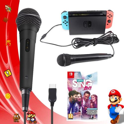 Accessoires de Nintendo Switch, Microphone filaire Sing avec câble de 3m,  pour Nintendo Switch PS 4 PC, jeux, nouvelle collection 2019 - Black -  DLX0308A01206
