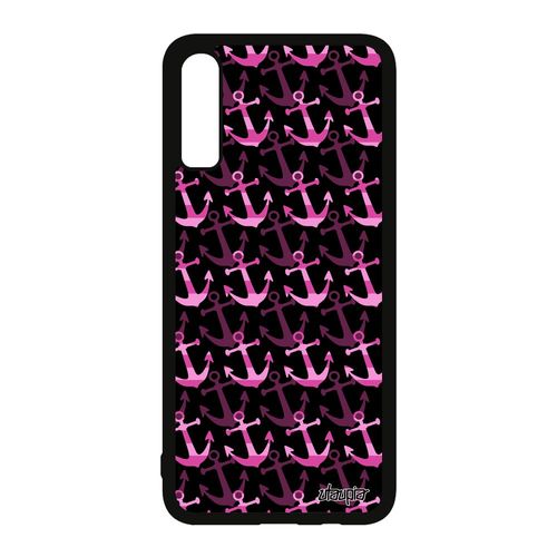 Coque Ancre Pour Samsung Galaxy A70 Silicone Tendance Fille Vacances Couleur Jolie Imprimé Sable Case Tattoo De Bateau Rose Bumper