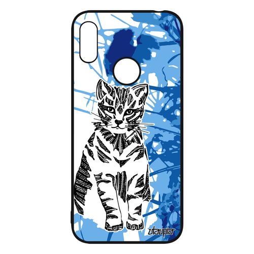 Coque Y6 2019 Silicone Chat Smartphone Chaton Cadeau Fete Des Meres Matou Gel Azteque Animal Telephone Feuilles Caoutchouc De Huawei