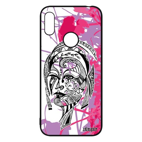 Coque Femme Huawei Y6 2019 Silicone Case Nature Florale Feuilles Motif Rose Fille 4g Tribal Fee Fleur Portrait Telephone Etui Jolie