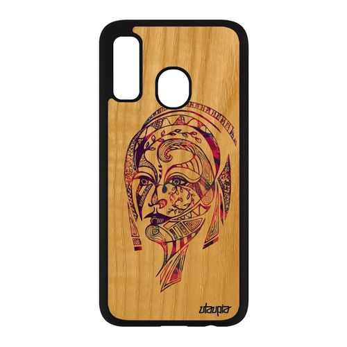 Coque Bois Femme Samsung Galaxy A40 Silicone Tribal Violet Dessin Personnalisé Housse Fille Fee Portable Azteque Ethnique Couleur De