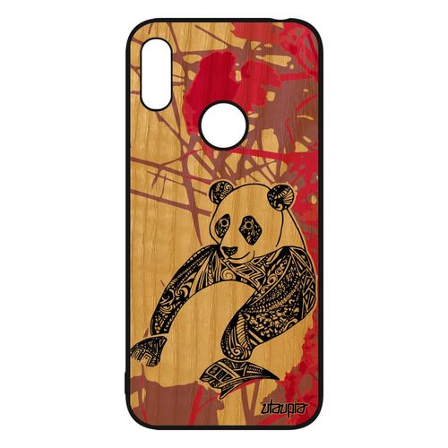 Coque Silicone Pour Huawei Y6 2019 En Bois Et Panda Garcon Rigide Bebe Azteque Bamboo Housse Rose Jolie Animal Case Unique Dessin