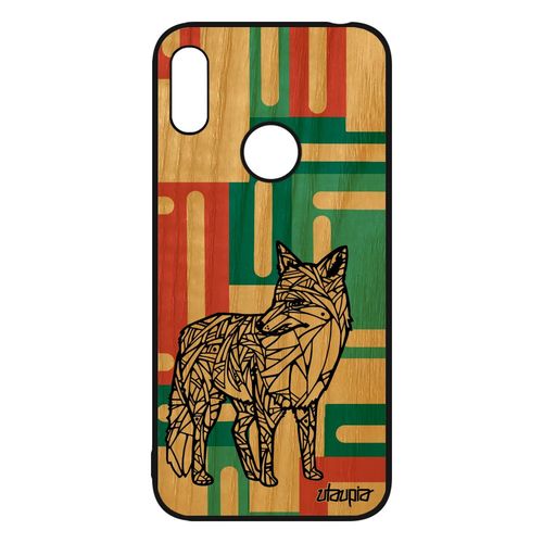 Coque Silicone Pour Huawei Y6 2019 En Bois Renard Telephone Vert Azteque Cover Tribal Etui Carré Ethnique 4g Case Animaux Rusé Femme
