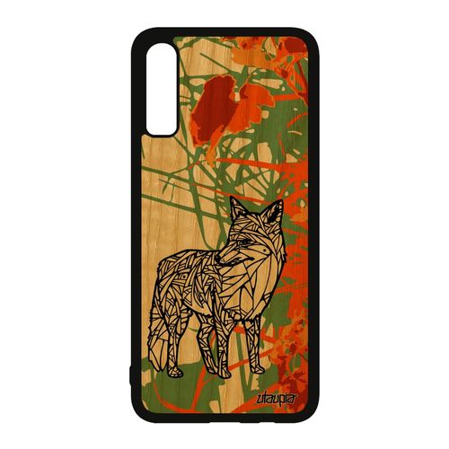 Coque Silicone Samsung Galaxy A70 En Bois Et Renard Rigide Orange Fille Telephone Azteque Etui De Luxe Housse Dessin Futé Polaire
