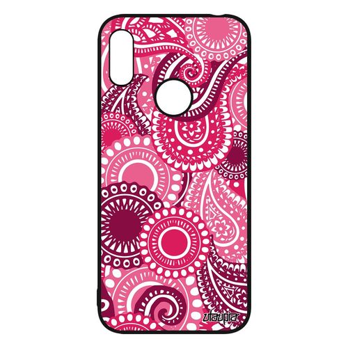 Coque Telephone Pour Huawei Y6 2019 Silicone Motif Cachemire Fantaisie Solide Rose Dessin Design Indienne Indien Paisley Smartphone
