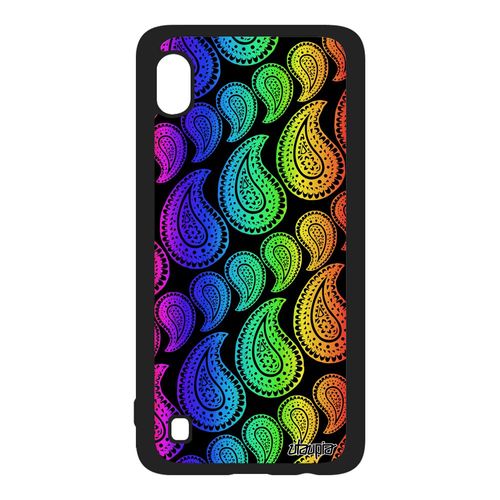 Coque Samsung Galaxy A10 Silicone Motif Cachemire Housse Motif Indien Ethnique Tendance Multicolore Arc En Ciel Fille Indienne Vert