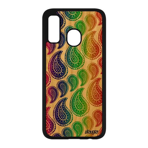 Coque Samsung Galaxy A40 Bois Silicone Motif Cachemire Pas Cher Case Tendance 4g Fille Gay Telephone Arc En Ciel Housse Coloré Vert