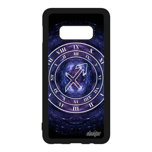 Coque Signe Astrologique Sagittaire Samsung Galaxy S10e Silicone Montre Horloge Sidérale Mobile Antichoc Du Zodiaque Housse Bleu