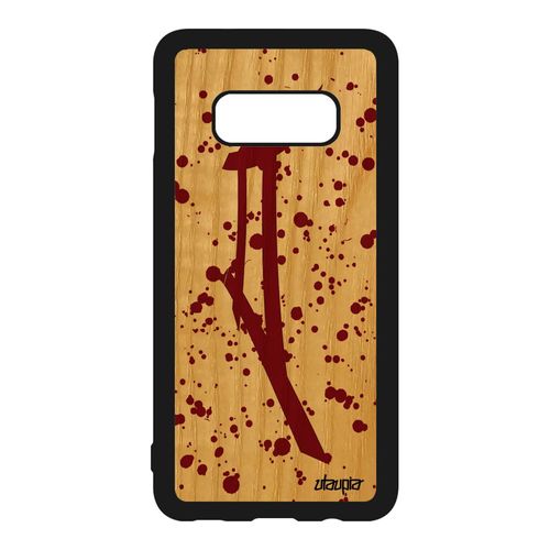 Coque Samsung Galaxy S10e Bois Silicone Signe Du Zodiaque Gemeaux Telephone Symbole Housse Calligraphie 4g Rouge Design Univers Etui