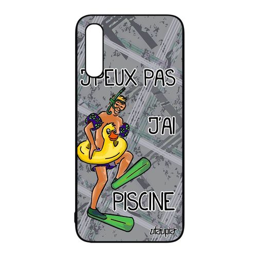Coque En Silicone Samsung Galaxy A50 J'peux Pas J'ai Piscine Drole Gris 4g Natation Humour Motif Vacances Comique Antichoc Sport
