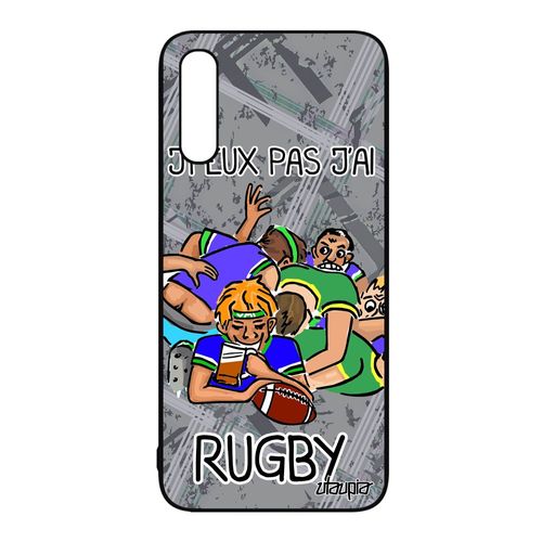 Coque En Silicone Samsung Galaxy A50 Humour J'peux Pas J'ai Rugby Mobile Case Coupe Du Monde Gris Humoristique Telephone Humour