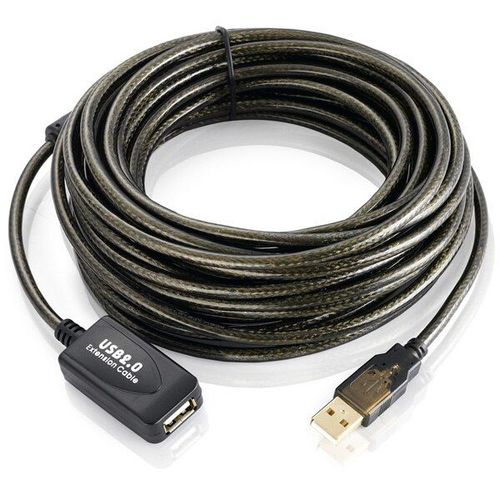 Bochara USB 2.0 rallonge USB 2.0 Type A mâle à femelle double blindage (feuille + tressé) puces Booster actives 5m - Black - SJX0309A03070